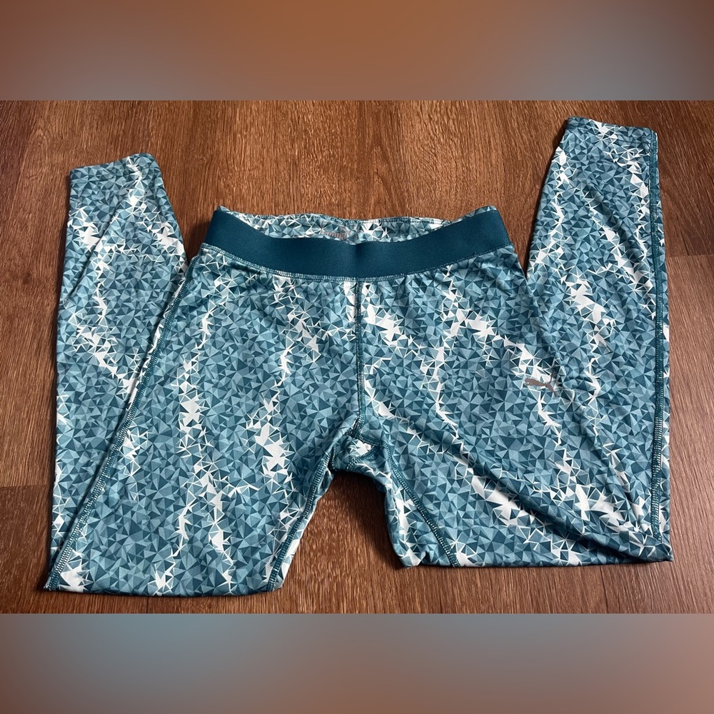 Puma Leggings in Teal and White
